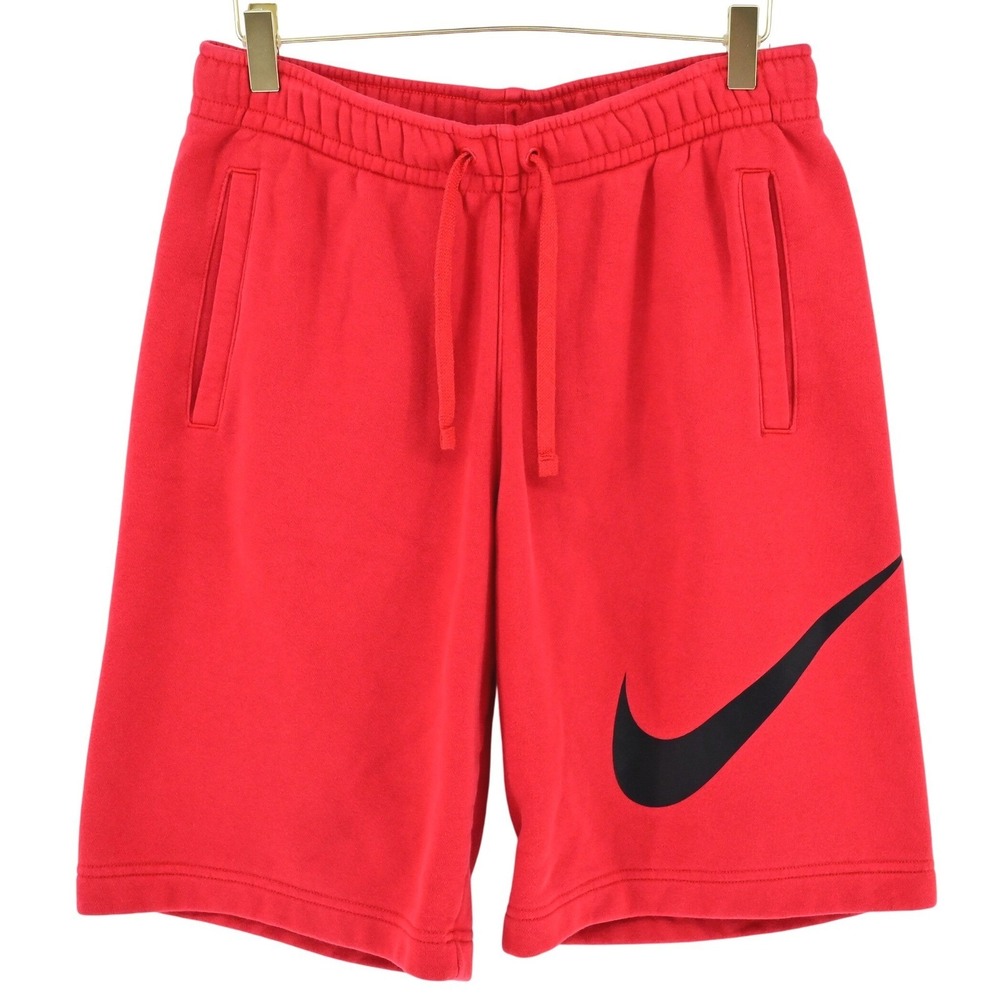 Vintage Nike Blue Tag Medium Red Jersey Athletic Gym Shorts Big Swoosh Nike Logo